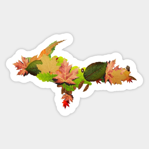 Upper Peninsula Fall Leaves Sticker by Jarrodjvandenberg